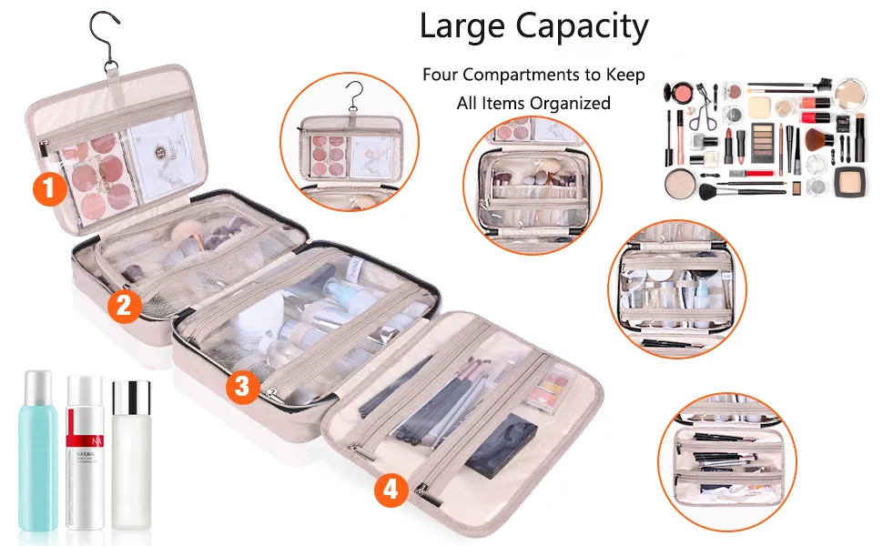 large cosmestic bag, toiletry bag for women