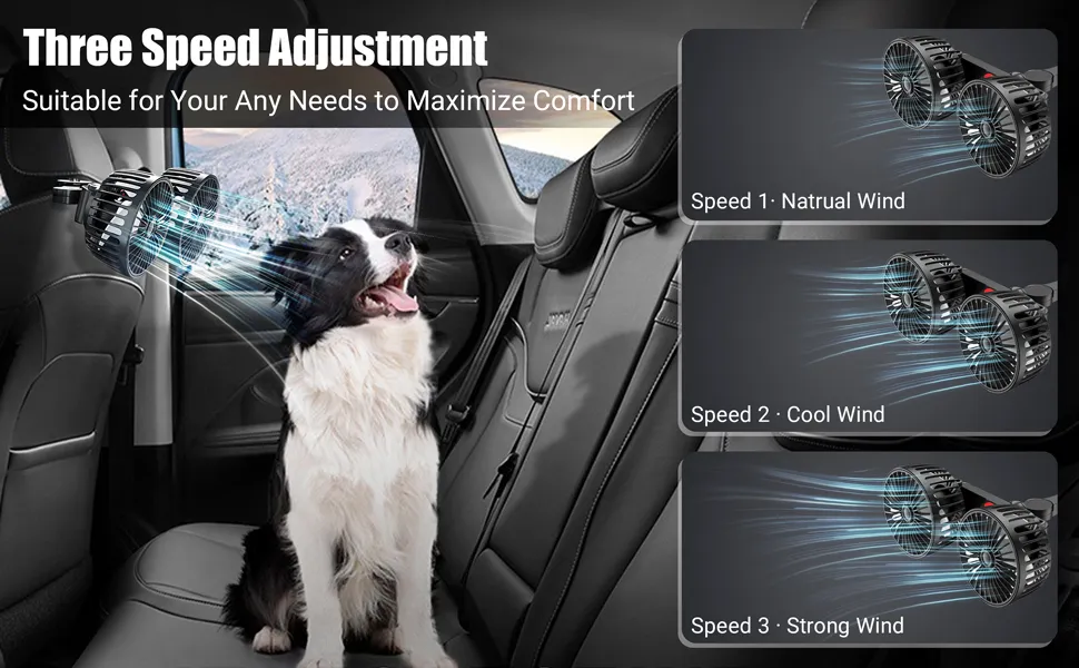 rechargeable car fans that blow cold air back seat fan for car window fan for car backseat fan for