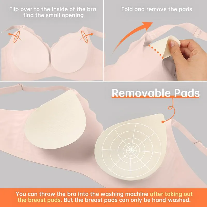 Product Introduction of OEAK Women Seamless Bras No Underwire Scalloped Push Up Bras Soft Wireless Comfort Bralettes Full Coverage Everyday Bra Womenswear Adjustable 9
