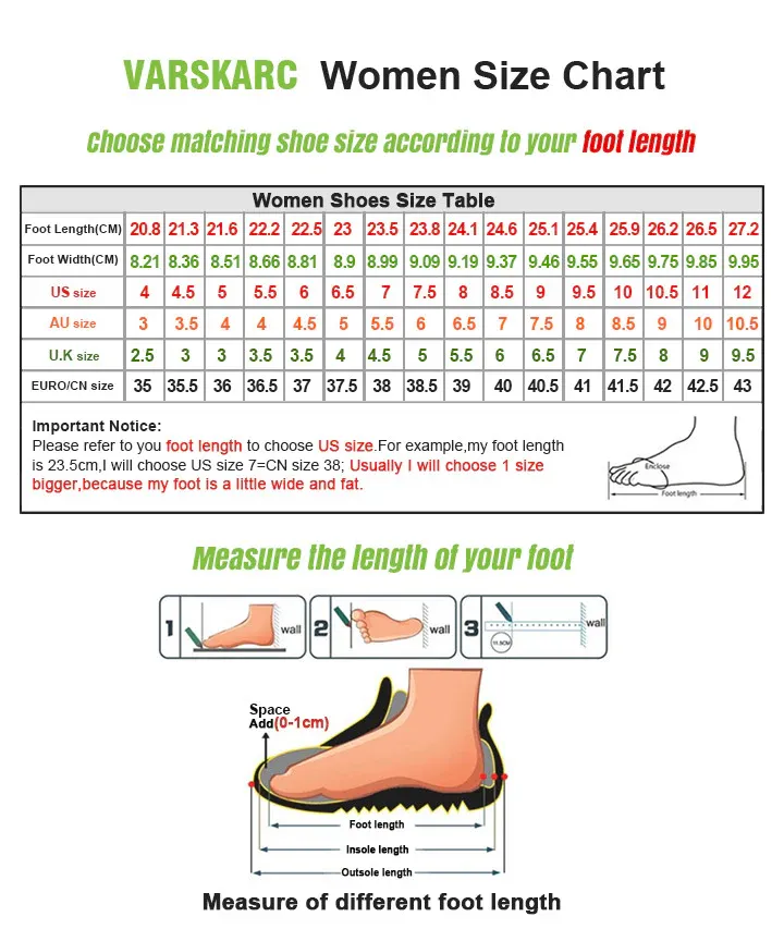 varskarc women size chart