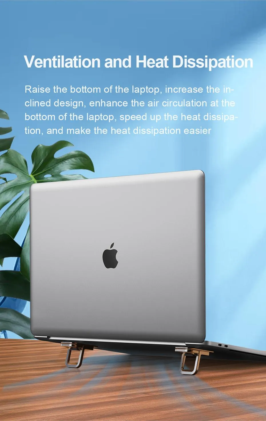 Hagibis Foldable Laptop Stand for Desk Keyboard Stand Riser Portable Notebook Cooling Pad For Macbook Pro Air Universal Holder Plastic PU Leather Synthetic