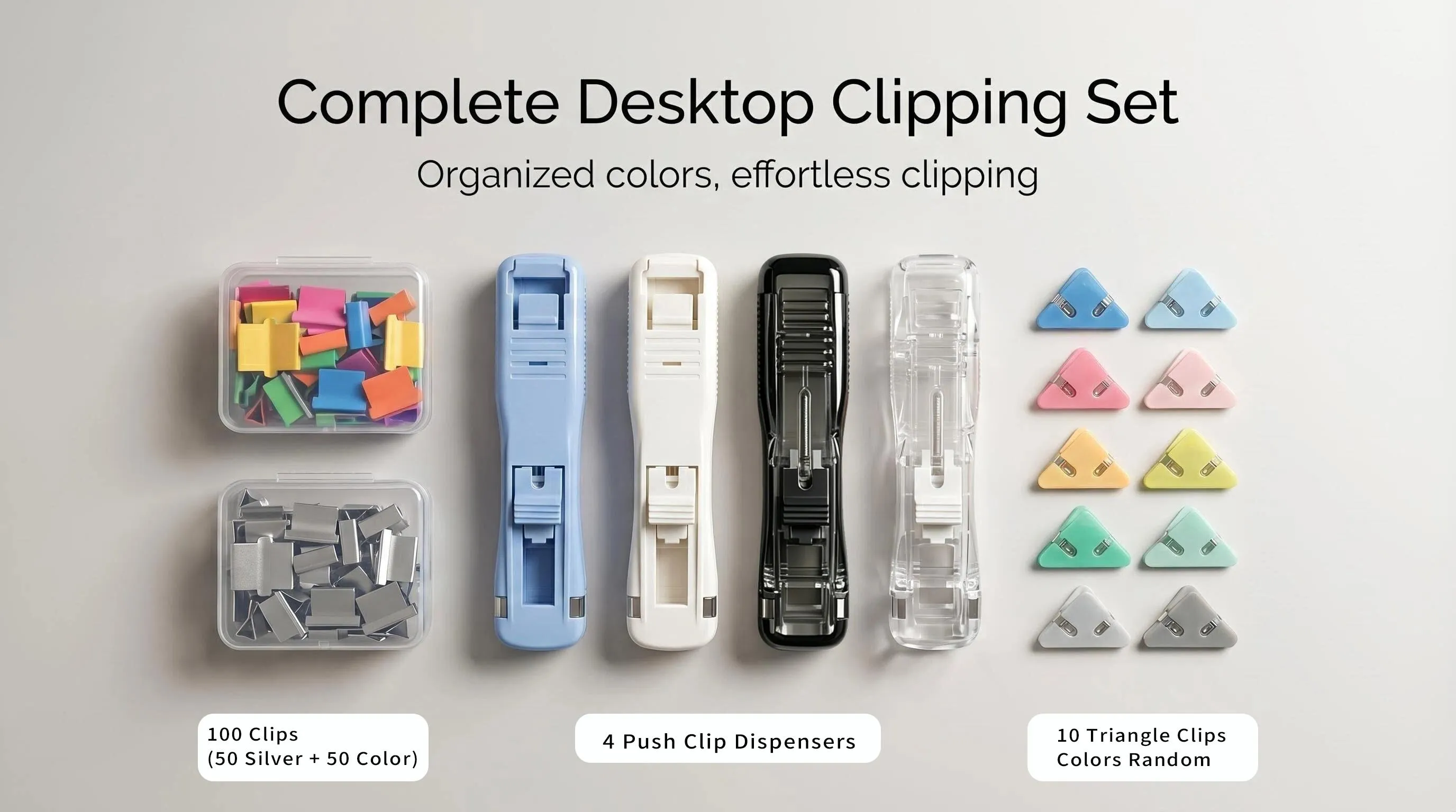 Rarler ZipClip -4 pcs ZipClip+50 Pcs Colorful Clips+50 Pcs Silver Clips+10 Pes Triangle Clip All are reusable