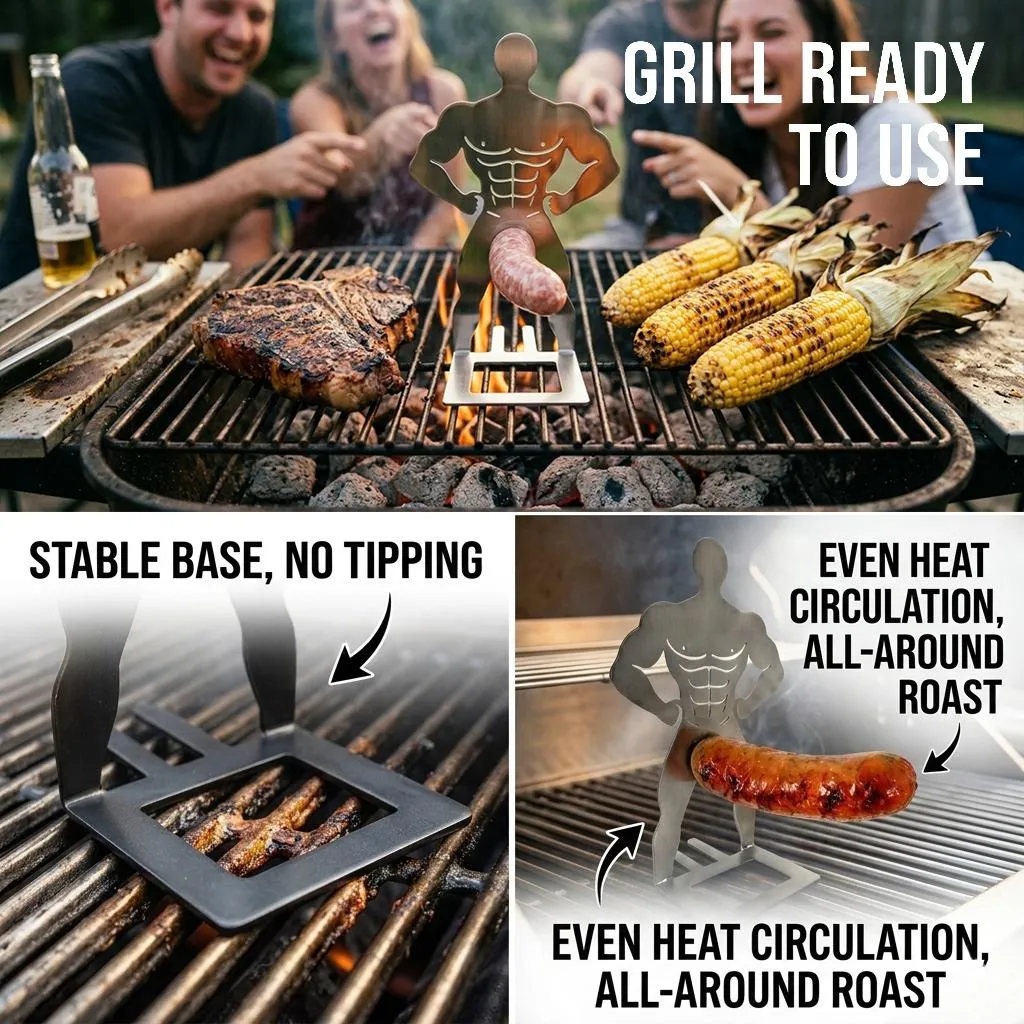 CUUWE Stainless Steel Hot Dog Stand for BBQ - Precision Cooking & Rust-Resistant Design - Hands-Free Grilling Rack for Camping & Spring Trips - Lightweight & Easy Clean Utensils - Perfect BBQ Accessory