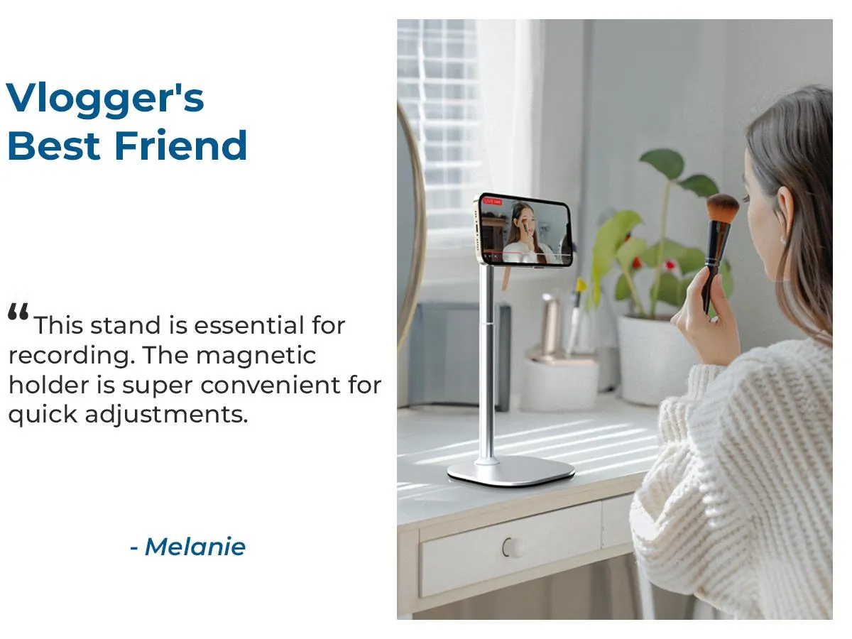 Cooper MagStand - MagSafe Height Adjustable iPhone Holder for Desk, MagSafe Cellphone Mount for iPhone 17/16/15/14/13/12, Strong Magnetic Cell Phone Stand
