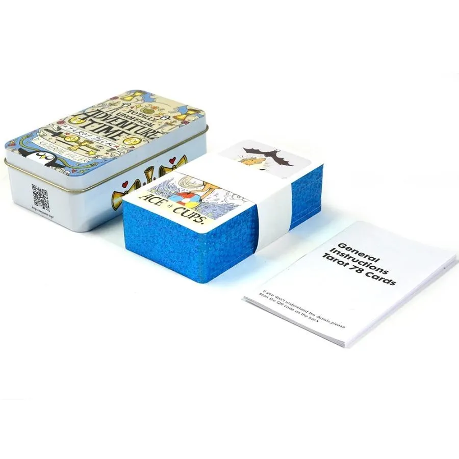 78Cards Adventure Time Tarot Deck in a Tin Box Gilded Edge Classic Tarot Cards For Beginners Fortune Telling Game Card Divination Fate Party Family Board Game Tarot Card Decks