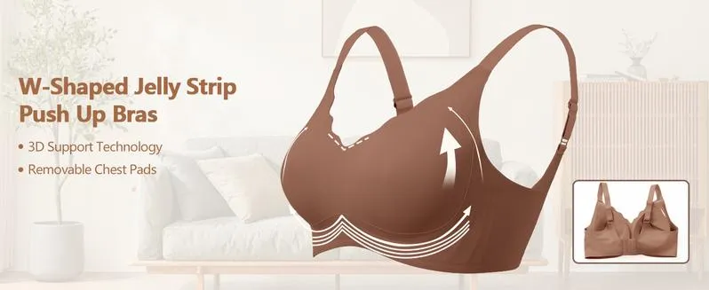 Product Introduction of OEAK Women Seamless Bras No Underwire Scalloped Push Up Bras Soft Wireless Comfort Bralettes Full Coverage Everyday Bra Womenswear Adjustable 4