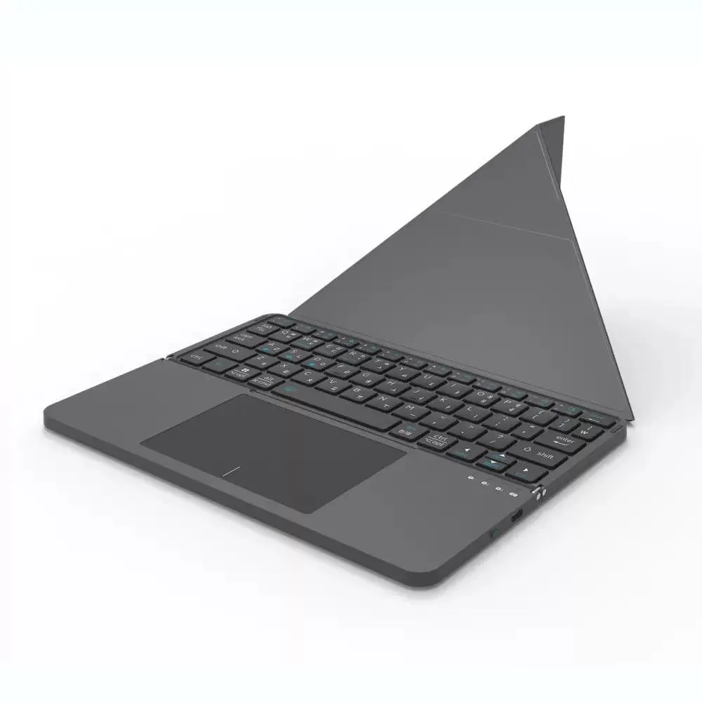 Portable Wireless BT Foldable Keyboard New Detachable Leather Stand for Tablet Phone Touch Typing Mini Keyboard with Ergonomic Design