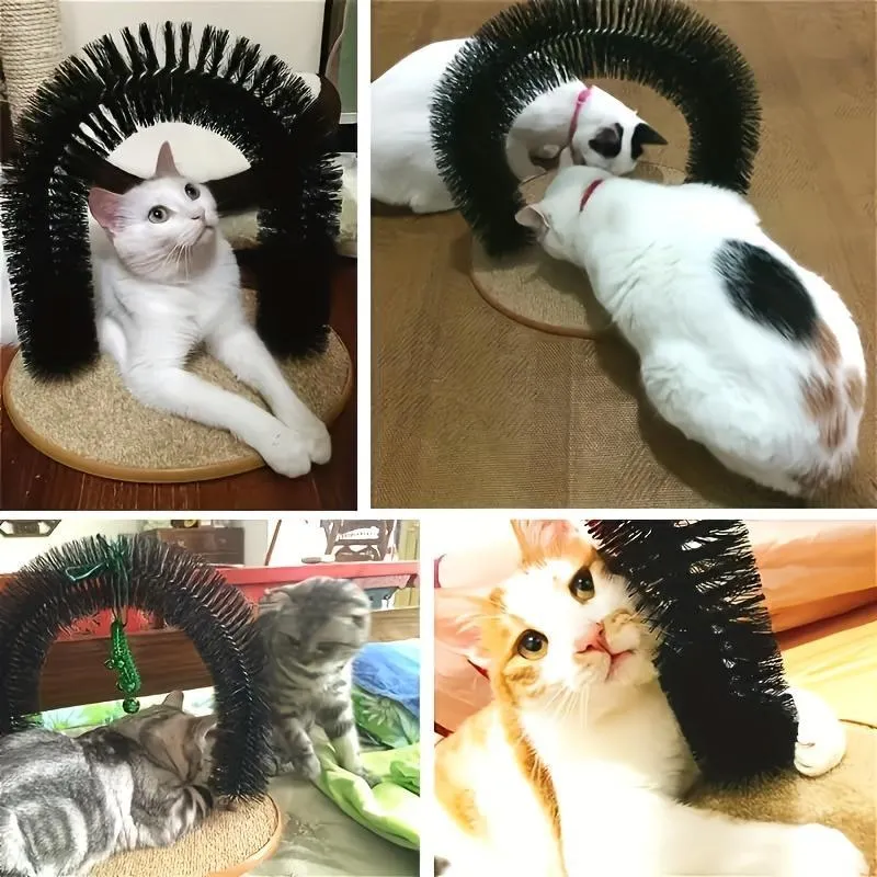 Cat Arch Self-Cleaning Cat Massage Toy, Interactive Cat Hair Removal Brush with Scratching Pad Toy, Suitable for Indoor Cats, Cat Scratching Board with Interactive Function, Durable and Easy to Assemble Shedding Grooming Kit Groomer Tools Cat Arch Self-Cleaning Cat Massage Toy, Interactive Cat Hair Removal Brush with Scratching Pad Toy, Suitable for Indoor Cats, Cat Scratching Board with Interactive Function, Durable and Easy to Assemble Shedding Grooming Kit Groomer Tools