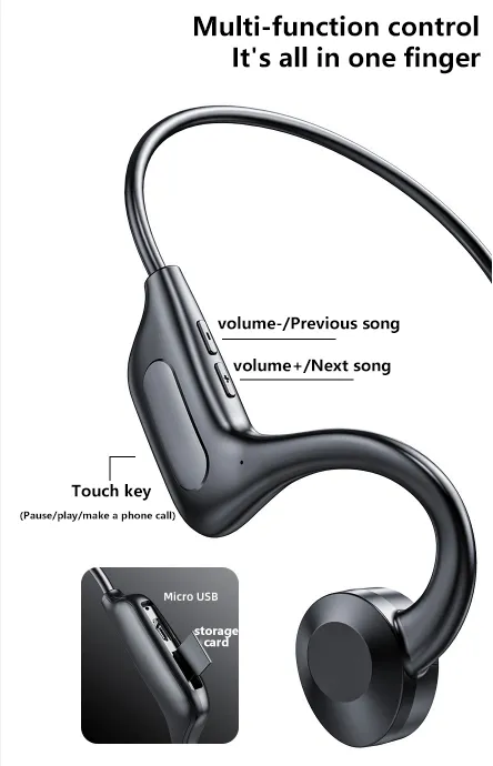 One-button control for bone conduction headphones