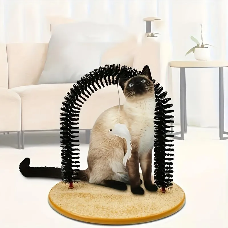 Cat Arch Self-Cleaning Cat Massage Toy, Interactive Cat Hair Removal Brush with Scratching Pad Toy, Suitable for Indoor Cats, Cat Scratching Board with Interactive Function, Durable and Easy to Assemble Shedding Grooming Kit Groomer Tools Cat Arch Self-Cleaning Cat Massage Toy, Interactive Cat Hair Removal Brush with Scratching Pad Toy, Suitable for Indoor Cats, Cat Scratching Board with Interactive Function, Durable and Easy to Assemble Shedding Grooming Kit Groomer Tools