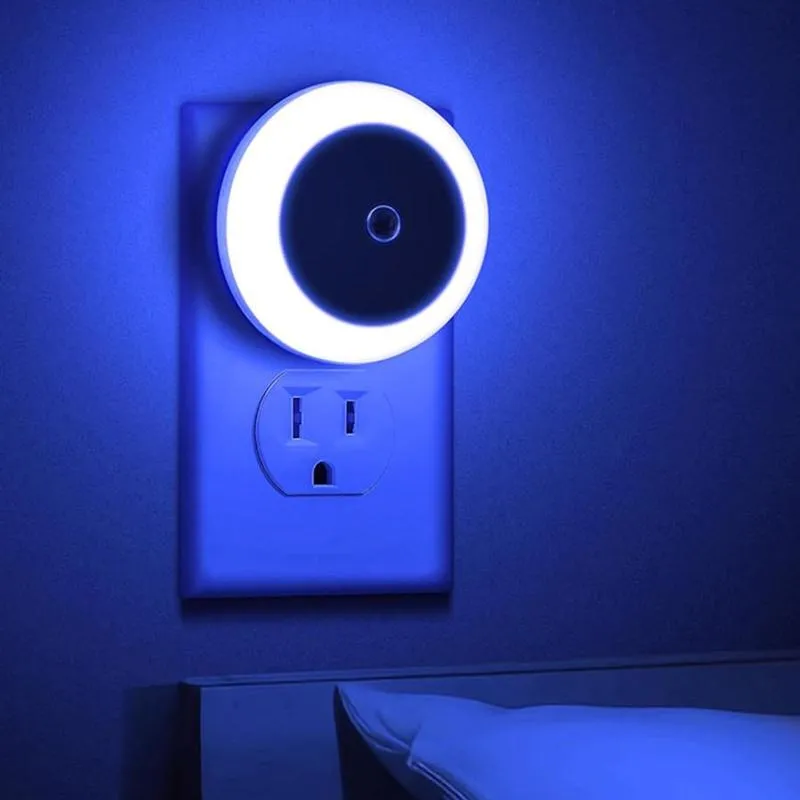 Product Introduction of Light Sensor Control Round LED Night Light for Summer, Intelligent Induction Wall-mounted Night Light, Portable Mini Wall Lamp, LED Light for Hallway Kitchen Bathroom Room 7