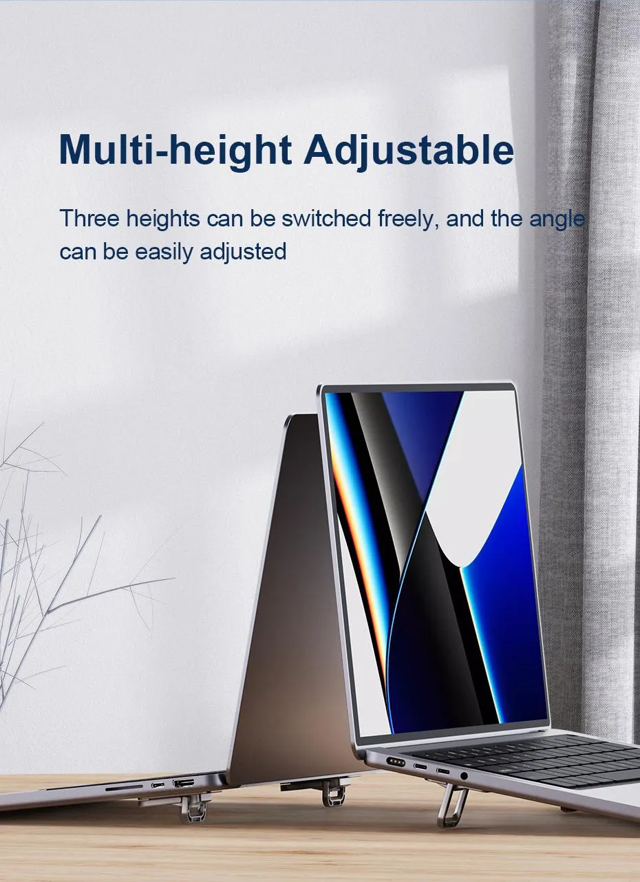 Hagibis Foldable Laptop Stand for Desk Keyboard Stand Riser Portable Notebook Cooling Pad For Macbook Pro Air Universal Holder Plastic PU Leather Synthetic