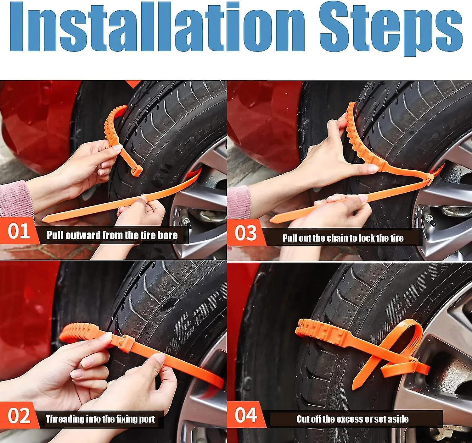 20pcs Reusable Anti Snow Chains Of Caruniversal Adjustable Emergency Portable Snow Tire Chains For Car Suv Pickup Trucks Car Snow Chains Non-slip Cabl | Fruugo MY