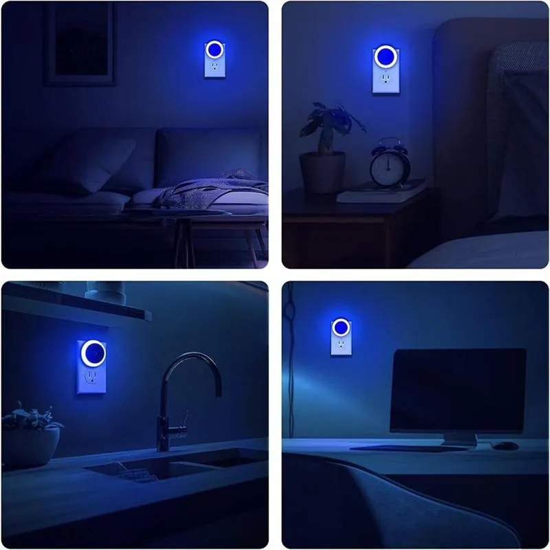 Product Introduction of Light Sensor Control Round LED Night Light for Summer, Intelligent Induction Wall-mounted Night Light, Portable Mini Wall Lamp, LED Light for Hallway Kitchen Bathroom Room 13