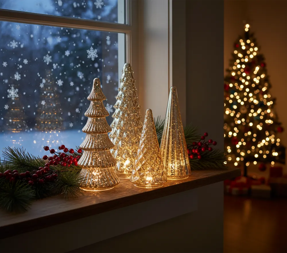 BFF Collection Set of 5 Illuminated Mercury Trees BFF Collection Set of 5 Illuminated Mercury Trees