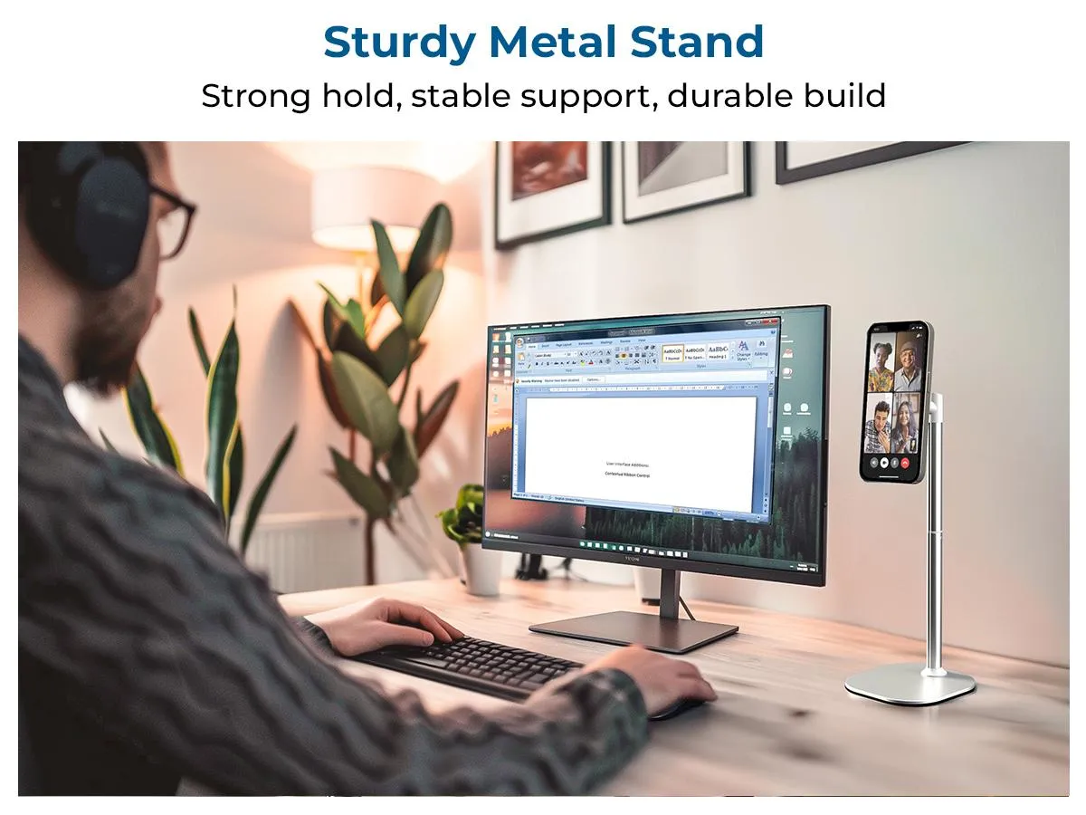 Cooper MagStand - MagSafe Height Adjustable iPhone Holder for Desk, MagSafe Cellphone Mount for iPhone 17/16/15/14/13/12, Strong Magnetic Cell Phone Stand